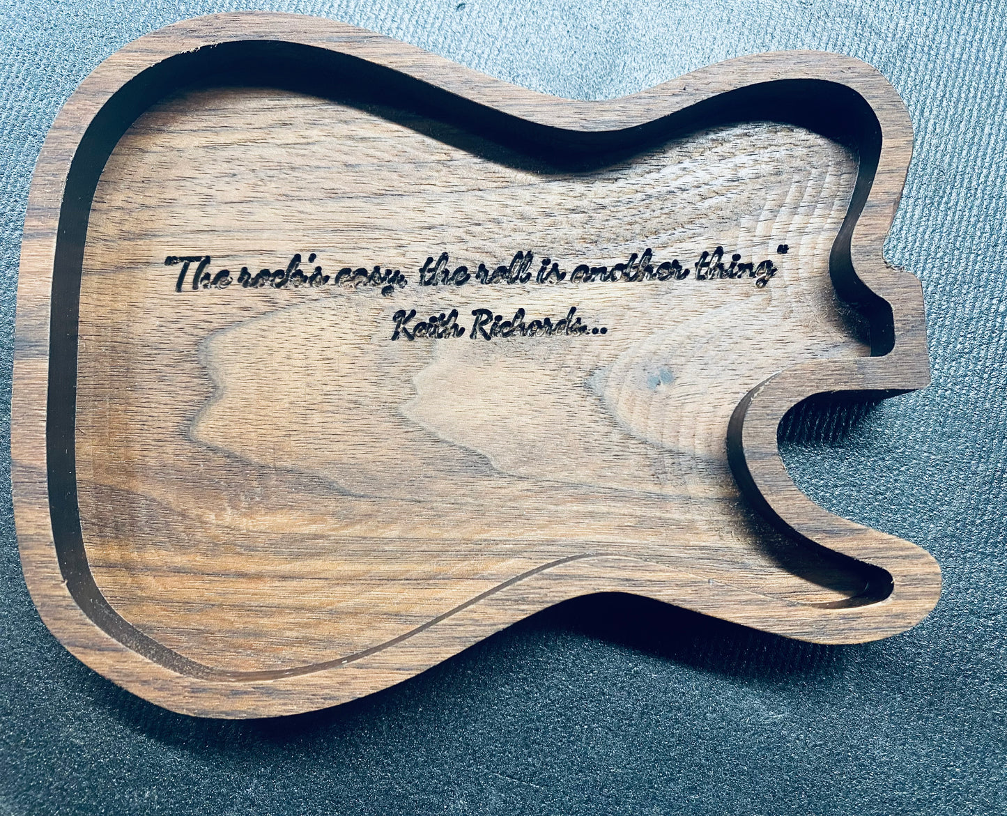 Handcrafted Guitar Pick Catch Tray – Custom Engraved Walnut or Maple